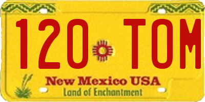 NM license plate 120TOM