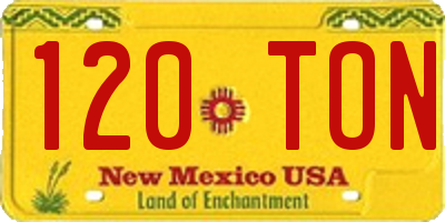 NM license plate 120TON
