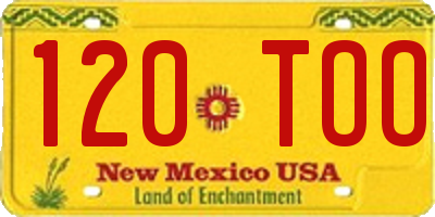 NM license plate 120TOO