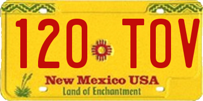 NM license plate 120TOV