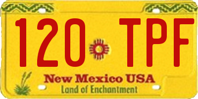 NM license plate 120TPF