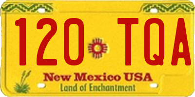 NM license plate 120TQA