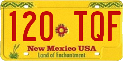 NM license plate 120TQF