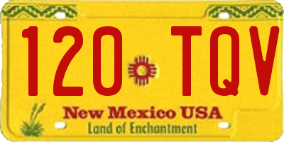 NM license plate 120TQV