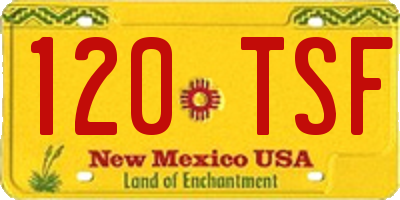 NM license plate 120TSF
