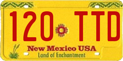 NM license plate 120TTD