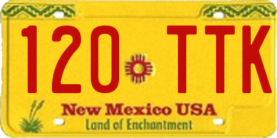 NM license plate 120TTK