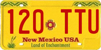 NM license plate 120TTU
