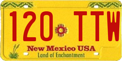 NM license plate 120TTW