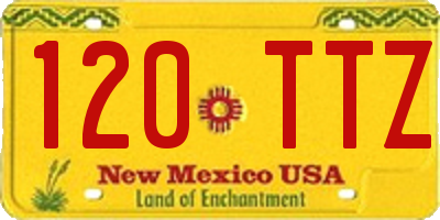 NM license plate 120TTZ