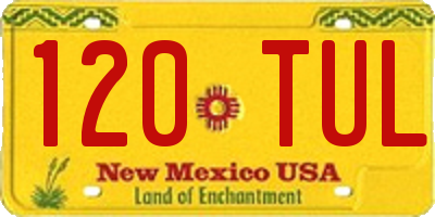NM license plate 120TUL