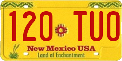 NM license plate 120TUO