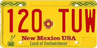 NM license plate 120TUW