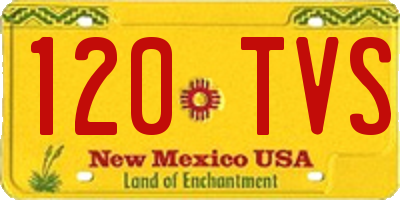 NM license plate 120TVS