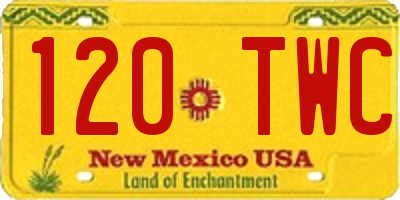 NM license plate 120TWC