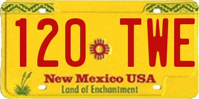 NM license plate 120TWE