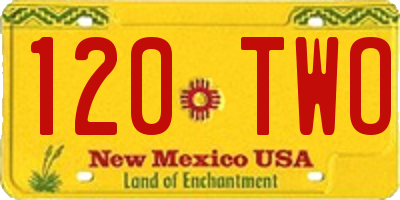 NM license plate 120TWO