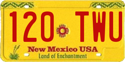 NM license plate 120TWU