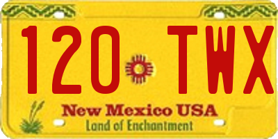 NM license plate 120TWX