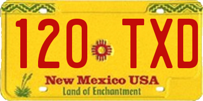 NM license plate 120TXD