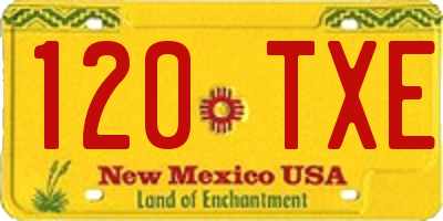 NM license plate 120TXE