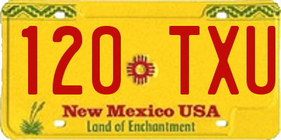 NM license plate 120TXU