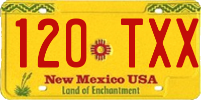 NM license plate 120TXX