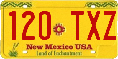 NM license plate 120TXZ
