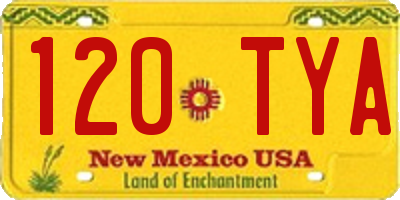 NM license plate 120TYA