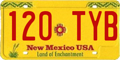 NM license plate 120TYB