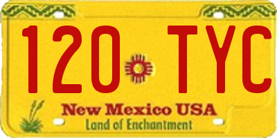 NM license plate 120TYC