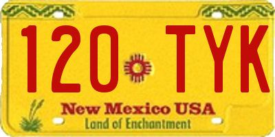 NM license plate 120TYK