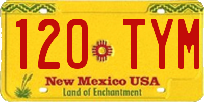 NM license plate 120TYM