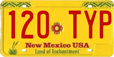NM license plate 120TYP