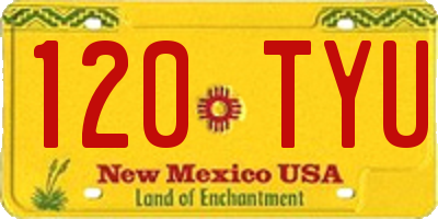 NM license plate 120TYU