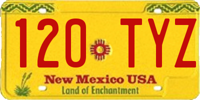 NM license plate 120TYZ