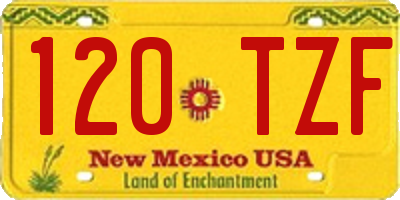 NM license plate 120TZF