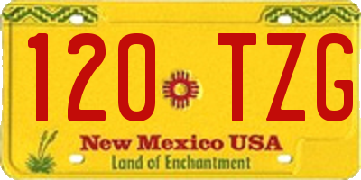 NM license plate 120TZG
