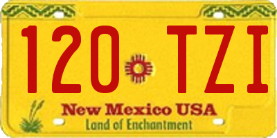 NM license plate 120TZI