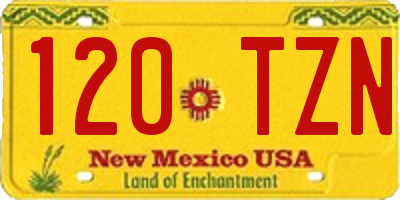 NM license plate 120TZN