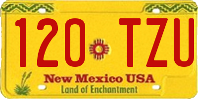 NM license plate 120TZU