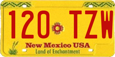 NM license plate 120TZW