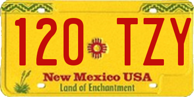 NM license plate 120TZY