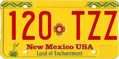 NM license plate 120TZZ