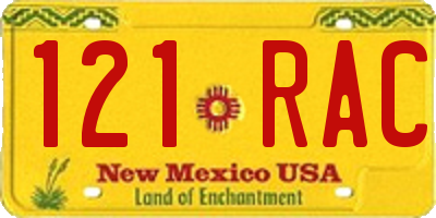 NM license plate 121RAC