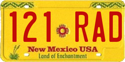 NM license plate 121RAD