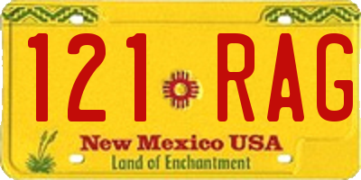 NM license plate 121RAG