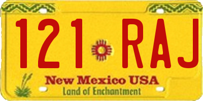 NM license plate 121RAJ