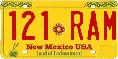 NM license plate 121RAM