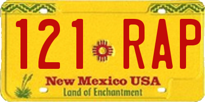 NM license plate 121RAP